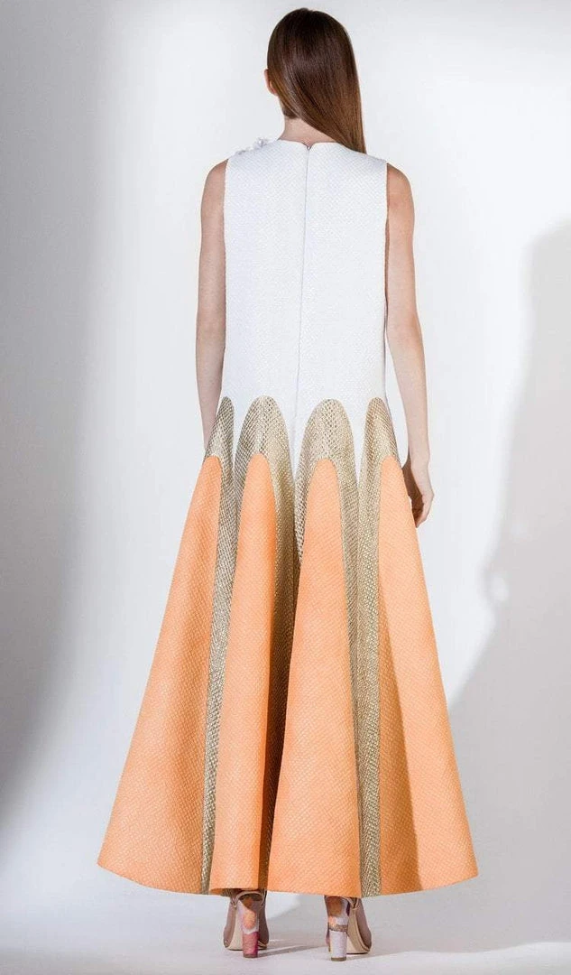 Saiid Kobeisy - 3443 Loose Fitting Brocade Long Formal Dress Formal Gowns 4 Saiid Kobeisy - 3443 Loose Fitting Brocade Long Formal Dress Formal Gowns