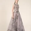 Formal Gowns Saiid Kobeisy - RE3553 Floral Motif Bead Embroidered Tulle Gown 2 Formal Gowns Saiid Kobeisy - RE3553 Floral Motif Bead Embroidered Tulle Gown
