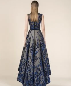 Saiid Kobeisy - RE3572 Floral Embroidered A-Line High Low Gown Formal Gowns