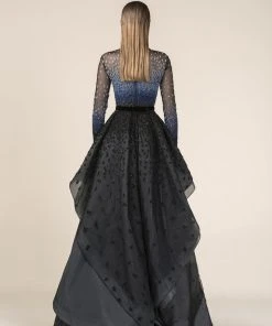 Formal Gowns Saiid Kobeisy - RE3581 Embroidered Long Sleeve A-line Dress 5 Formal Gowns Saiid Kobeisy - RE3581 Embroidered Long Sleeve A-line Dress