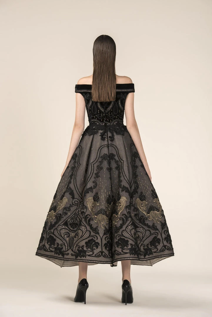 Formal Gowns Saiid Kobeisy - RE3584 Embroidered Tulle Brode Bateau A-line Dress 4 Formal Gowns Saiid Kobeisy - RE3584 Embroidered Tulle Brode Bateau A-line Dress