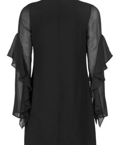 Sam Edelman - 10F091 Cutout Front Draped Sleeves Chiffon Short Dress