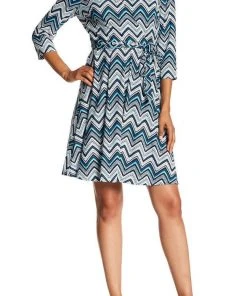 Sandra Darren - 71409 Quarter Length Chevron Print Dress Cocktail Dresses