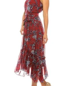 Sandra Darren - 73103 Sleeveless Floral Print Tea-Length Dress Prom Dresses
