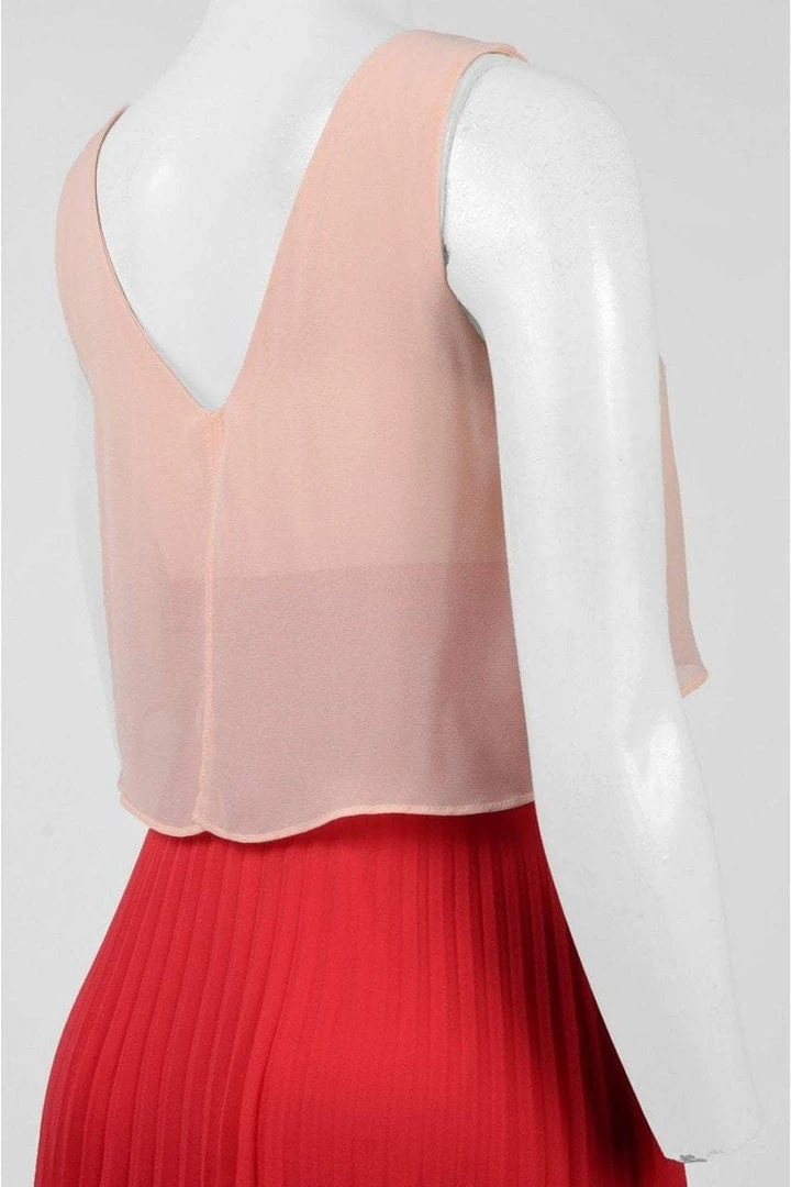 Sangria - DWKO624 Sleeveless Popover Accordion Dress 5 Sangria - DWKO624 Sleeveless Popover Accordion Dress