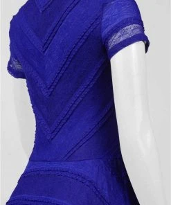 Cocktail Dresses Sangria - DXGUBEB Lace V-neck A-line Dress