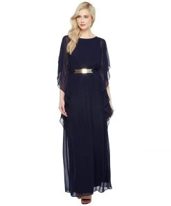 Formal Gowns Sangria - SWKO844 Split Kimono Chiffon Gown