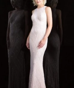 Formal Gowns Scala - 48783 Sequin Jewel Sheath Dress