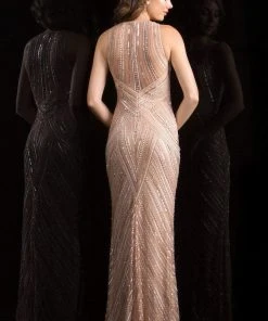 Formal Gowns Scala - 48783 Sequin Jewel Sheath Dress