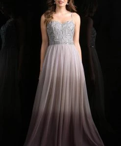 Formal Gowns Scala - 48801 Strapless Beaded Bodice Chiffon A-Line Gown