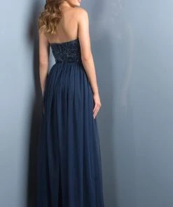 Formal Gowns Scala - 48801 Strapless Beaded Bodice Chiffon A-Line Gown