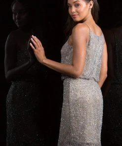 Scala - 48829 Sleeveless Scoop Beaded Short Dress 7 Scala - 48829 Sleeveless Scoop Beaded Short Dress