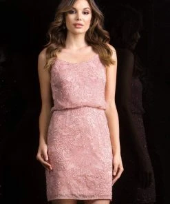 Scala - 48829 Sleeveless Scoop Beaded Short Dress 8 Scala - 48829 Sleeveless Scoop Beaded Short Dress