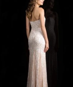 Scala - 48836 Shimmering Strapless Sequined Evening Gown Formal Gowns