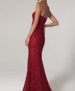 SCALA - Strapless Sweetheart Sheath Dress 60093 - 2 Pc Red In Size 00 Available Formal Gowns 6 SCALA - Strapless Sweetheart Sheath Dress 60093 - 2 Pc Red In Size 00 Available Formal Gowns