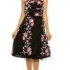 SD Collection - 13640 Illusion Neck Floral Embroidered A-Line Dress Cocktail Dresses