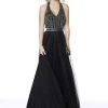Shail K - Embellished Halter V-neck Tulle A-line Dress 12208 - 1 Pc Black In Size 8 Available 1 Shail K - Embellished Halter V-neck Tulle A-line Dress 12208 - 1 Pc Black In Size 8 Available