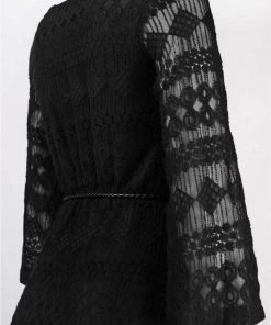 Sharagano - 4W4R16GG5 Cotton Lace Bateau Dress Cocktail Dresses