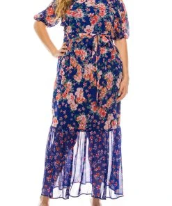 Plus Size Dresses Shelby & Palmer - M602 Bateau A-Line Long Dress