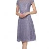 SLNY - 9119129 Embroidered Scoop Neck Tea Length Dress - 1 Pc Mystic Heather In Size 12 Available 2 SLNY - 9119129 Embroidered Scoop Neck Tea Length Dress - 1 Pc Mystic Heather In Size 12 Available