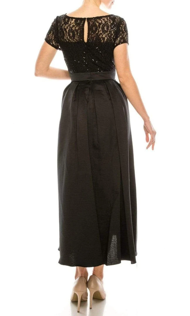 SLNY - 9119171 Short Sleeve Lace Tea Length 4 SLNY - 9119171 Short Sleeve Lace Tea Length