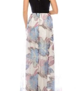 Plus Size Dresses SLNY - 9141196 Keyhole Halter Floral A-Line Dress