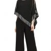 SLNY - 9177331 Sheer Scoop Neck Jumpsuit - 1 Pc Fig In Size 12 Available Plus Size Dresses