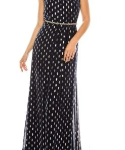 Formal Gowns SLNY - 9179142 Halter Neck Polka Dotted Dress