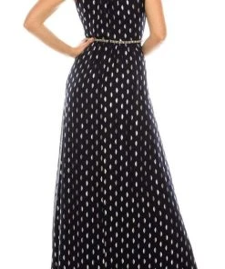 Formal Gowns SLNY - 9179142 Halter Neck Polka Dotted Dress