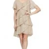 SLNY - V-Neck Tiered Cocktail Dress 9155124 - 1 Pc Gld In Size 14 Available Cocktail Dresses