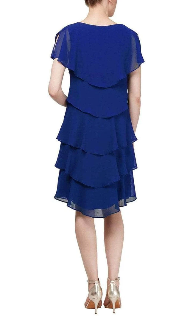 Plus Size Dresses SLNY - V Neck Tiered Flounce Chiffon Dress 1175251 - 1 Pc Cobalt In Size 10 Available 6 Plus Size Dresses SLNY - V Neck Tiered Flounce Chiffon Dress 1175251 - 1 Pc Cobalt In Size 10 Available