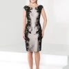 Social Occasions By Mon Cheri - 215810 Short Dress In Pewter Black Cocktail Dresses
