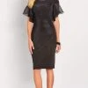 Cocktail Dresses Social Occasions By Mon Cheri - Off-Shoulder Flutter Dress 119825 - 1 Pc Black In Size 8 Available