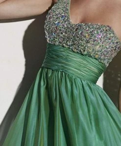 Studio 17 - 12437 One Shoulder Bejeweled Empire Dress Formal Gowns