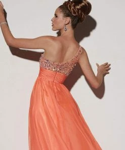 Studio 17 - 12437 One Shoulder Bejeweled Empire Dress Formal Gowns