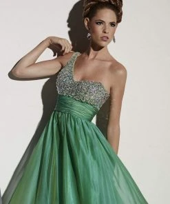Studio 17 - 12437 One Shoulder Bejeweled Empire Dress Formal Gowns