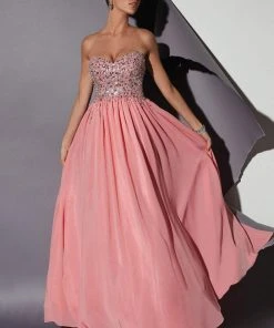 Studio 17 - 12452 Sparkling Strapless Sweetheart Chiffon Long Gown Formal Gowns