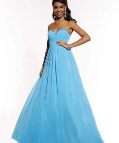 Studio 17 - 12538 Strapless Rhinestone Edge Sweetheart Chiffon Long Gown Formal Gowns