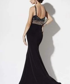 Studio 17 - 12566 Beaded Halter Trumpet Dress