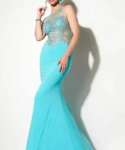 Studio 17 - 12602 Rich Metallic Lace Illusion Trumpet Gown Formal Gowns