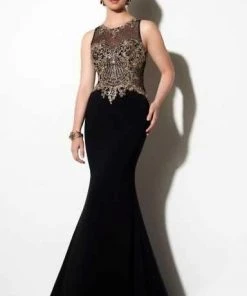Studio 17 - 12602 Rich Metallic Lace Illusion Trumpet Gown Formal Gowns