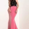 Studio 17 - 12608 Two-Toned Lace Embellished Trumpet Gown Plus Size Dresses