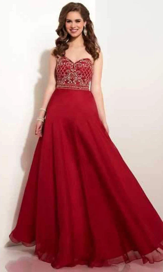Studio 17 - 12610 Lattice Beaded Sweetheart Chiffon A-Line Gown Formal Gowns 5 Studio 17 - 12610 Lattice Beaded Sweetheart Chiffon A-Line Gown Formal Gowns