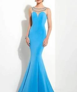 Formal Gowns Studio 17 - 12618 Elegant Beaded And Embellished Illusion Bateau Jersey Gown