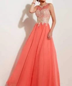 Formal Gowns Studio 17 - 12623 Charismatic Embroidered Illusion Jewel Chiffon A-Line Gown