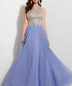 Formal Gowns Studio 17 - 12623 Charismatic Embroidered Illusion Jewel Chiffon A-Line Gown