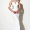 Studio 17 - 12624 Bejeweled Halter Neckline With Sheer Cutouts Trumpet Dress Formal Gowns