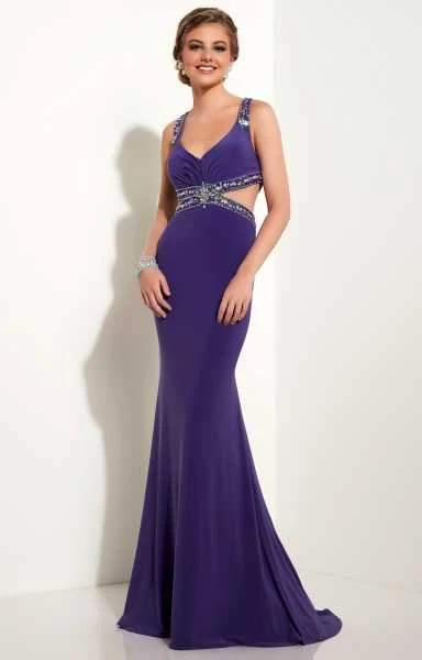 Studio 17 - 12637 Bead Embellished V-Neck Jersey Trumpet Dress 3 Studio 17 - 12637 Bead Embellished V-Neck Jersey Trumpet Dress