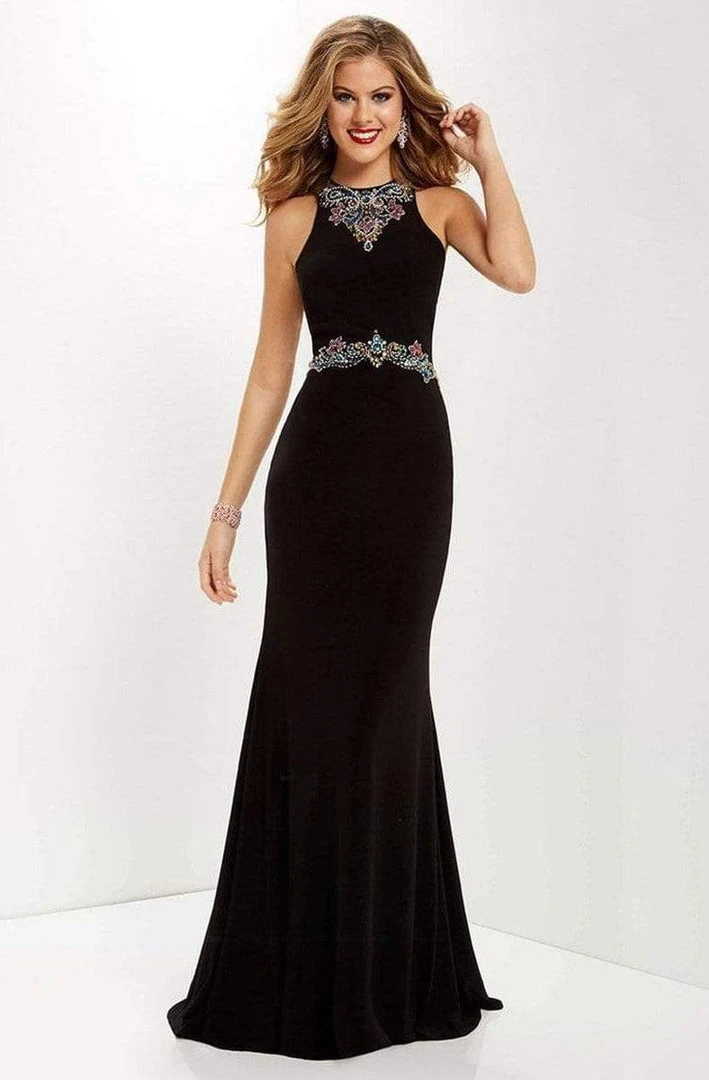 Studio 17 - 12669 Multi-Colored Beaded Halter Jersey Sheath Dress Formal Gowns 3 Studio 17 - 12669 Multi-Colored Beaded Halter Jersey Sheath Dress Formal Gowns