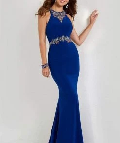 Studio 17 - 12669 Multi-Colored Beaded Halter Jersey Sheath Dress Formal Gowns 6 Studio 17 - 12669 Multi-Colored Beaded Halter Jersey Sheath Dress Formal Gowns
